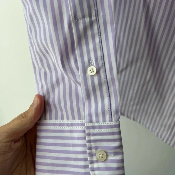 Ralph Lauren Lilac and White Striped Button Down Shirt - Picture 7 of 12